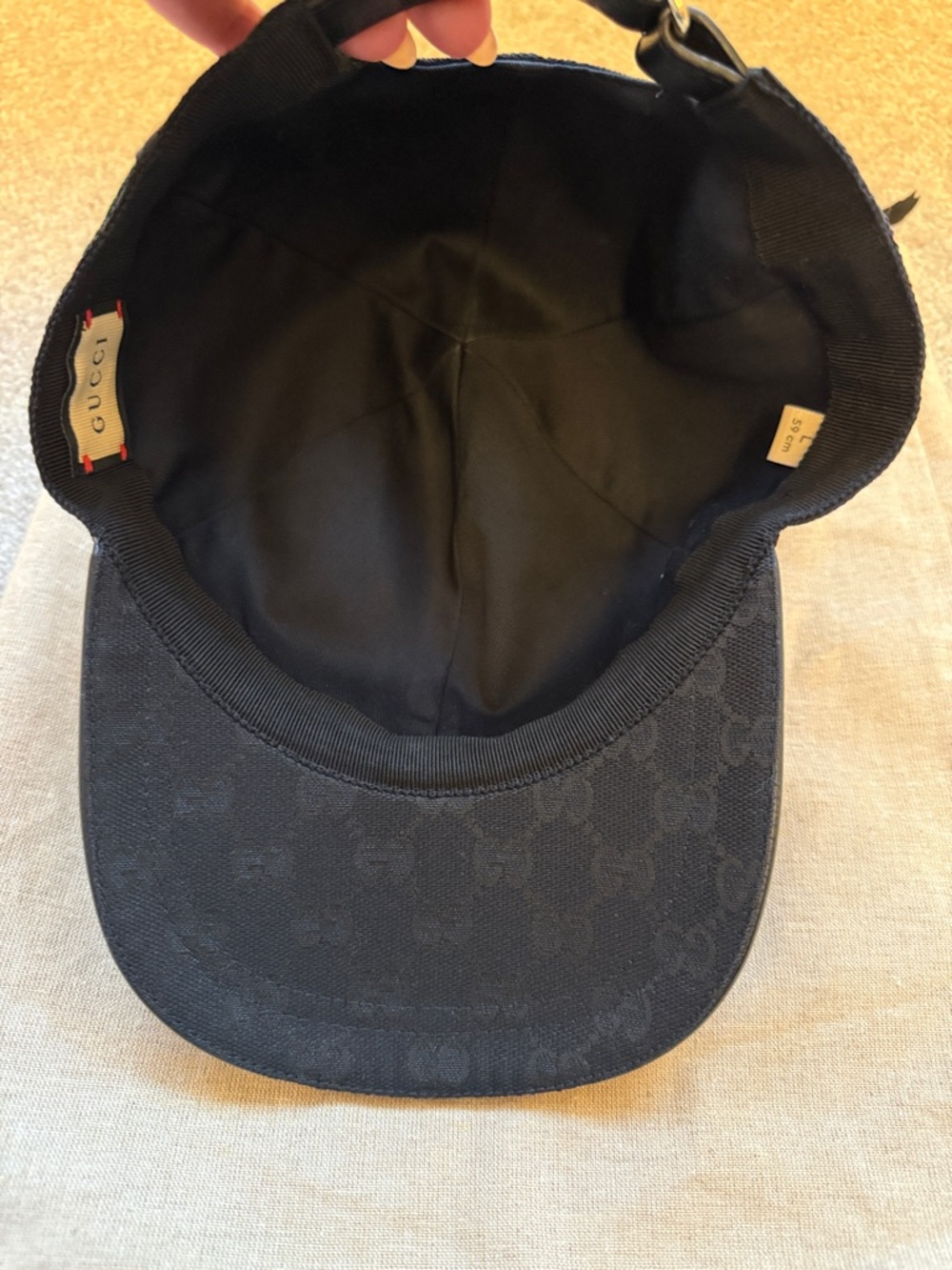Men’s Gucci Black Monogram baseball cap size L - Picture 5 of 6